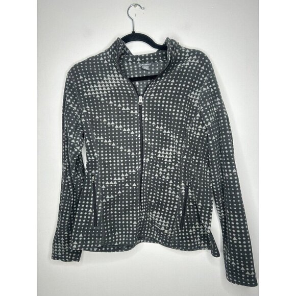 Eddie Bauer Womens Gray Fleece Full Zip Pockets Long Sleeve Jacket Size Medium - Picture 1 of 9